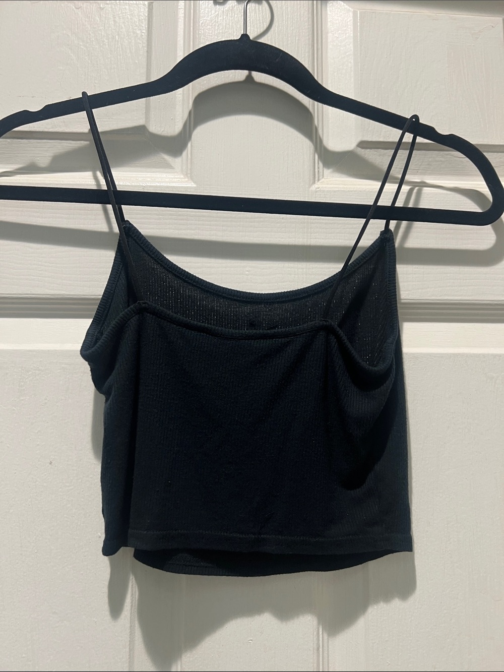 PLAYBOY Black Spaghetti-Strap Crop Top with White Bunny Logo - Picture 5 of 7